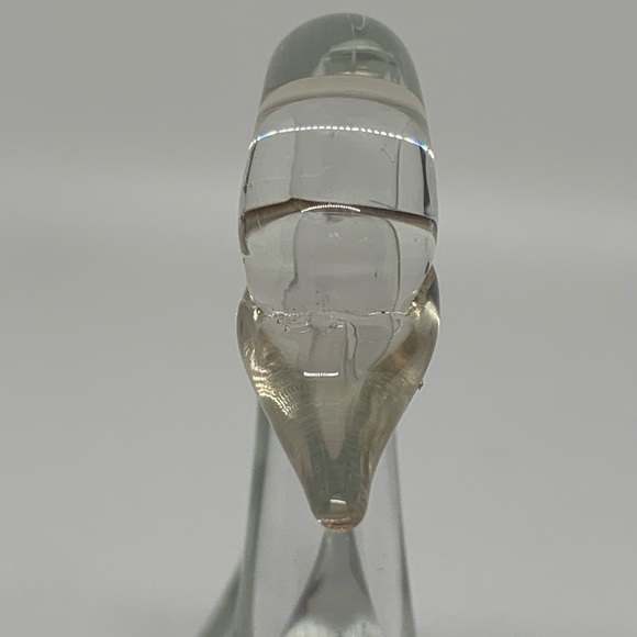 Vintage Hand Blown Clear Art Glass Swan or Goose Figurine - Picture 7 of 9